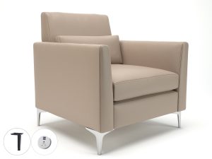 Roselle 90cm Wide Armchair in Cristina Marrone Ultima Faux Leather with Socket - Image 52