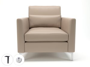 Roselle 90cm Wide Armchair in Cristina Marrone Ultima Faux Leather with Socket - Image 53