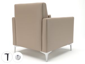 Roselle 90cm Wide Armchair in Cristina Marrone Ultima Faux Leather with Socket - Image 54