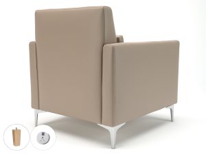 Roselle 90cm Wide Armchair in Cristina Marrone Ultima Faux Leather with Socket - Image 60