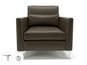 Roselle 90cm Wide Armchair in Cristina Marrone Ultima Faux Leather with Socket - Image 62
