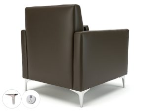 Roselle 90cm Wide Armchair in Cristina Marrone Ultima Faux Leather with Socket - Image 63