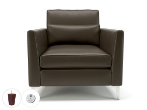 Roselle 90cm Wide Armchair in Cristina Marrone Ultima Faux Leather with Socket - Image 68