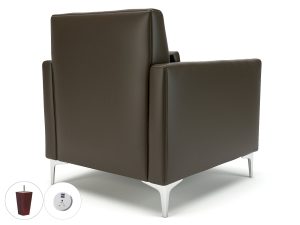 Roselle 90cm Wide Armchair in Cristina Marrone Ultima Faux Leather with Socket - Image 69