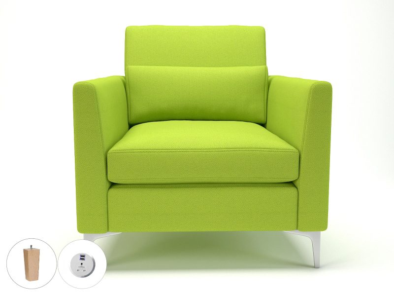 Roselle 90cm Wide Armchair in Camira Era Fabric with Socket - Image 71