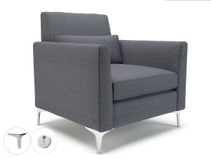 Roselle 90cm Wide Armchair in Camira Era Fabric with Socket - Image 73