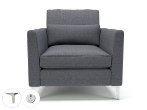 Roselle 90cm Wide Armchair in Camira Era Fabric with Socket - Image 74
