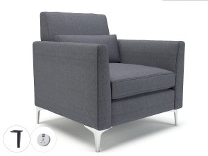 Roselle 90cm Wide Armchair in Camira Era Fabric with Socket - Image 76