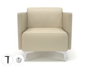 Napa Slim Arm 75cm Wide Armchair in Cristina Marrone Ultima Faux Leather with Socket - Image 17