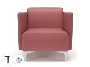 Napa Slim Arm 75cm Wide Armchair in Cristina Marrone Ultima Faux Leather with Socket - Image 29