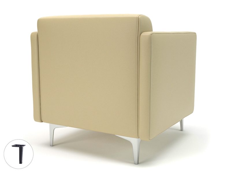 Napa Slim Arm 75cm Wide Armchair in Cristina Marrone Ultima Faux Leather - Image 42