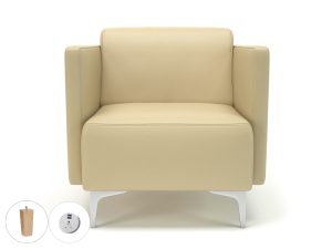 Napa Slim Arm 75cm Wide Armchair in Cristina Marrone Ultima Faux Leather with Socket - Image 47