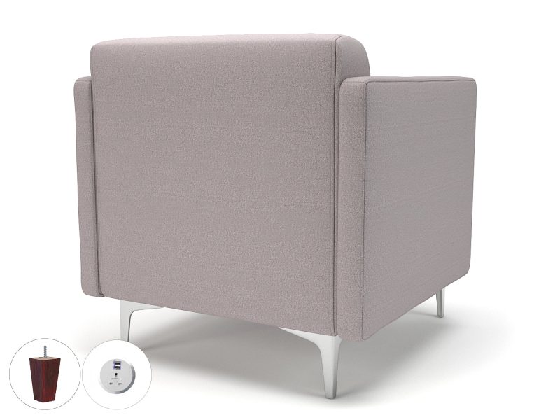 Napa Slim Arm 75cm Wide Armchair in Warwick Dolly Fabric with Socket - Image 45