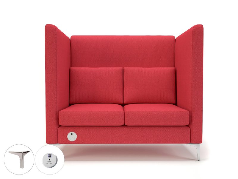 Altus 128cm Wide Privacy Booth in Camira Era Fabric with Socket - Image 2