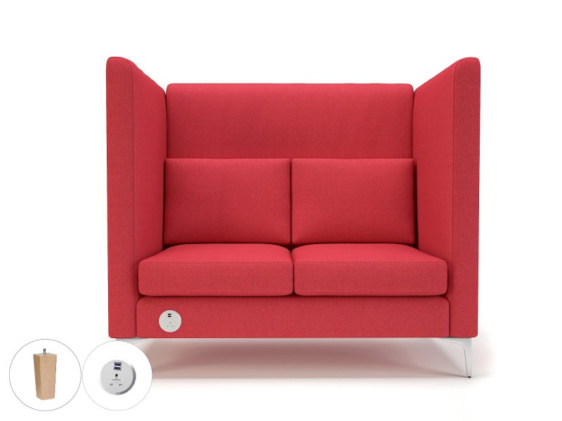 Altus 128cm Wide Privacy Booth in Camira Era Fabric with Socket - Image 14