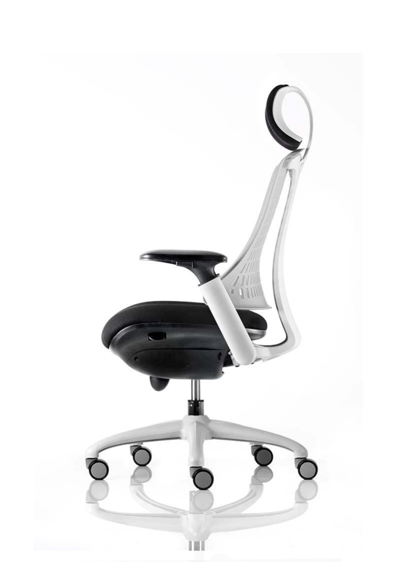 Flex Medium Back White Frame Task Operator Office Chair with Arms - Image 4