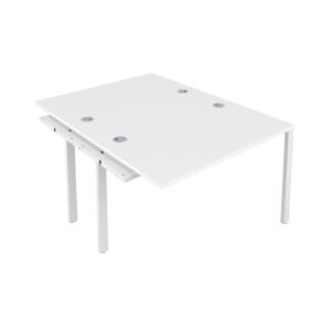 CB Bench Extension with Cable Ports: 2 Person | 1600 X 800 | White/White