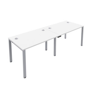 CB Single Bench with Cable Ports: 2 Person | 1200 X 800 | White/Silver