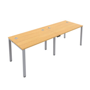 CB Single Bench with Cable Ports: 2 Person | 1400 X 800 | Nova Oak/Silver