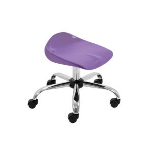Titan Swivel Junior Stool with Chrome Base and Castors | Size 5-6 | Purple/Chrome