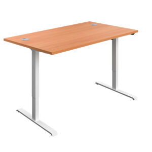 Economy Single Motor Sit Stand Desk | 1400 X 800 | Beech/White