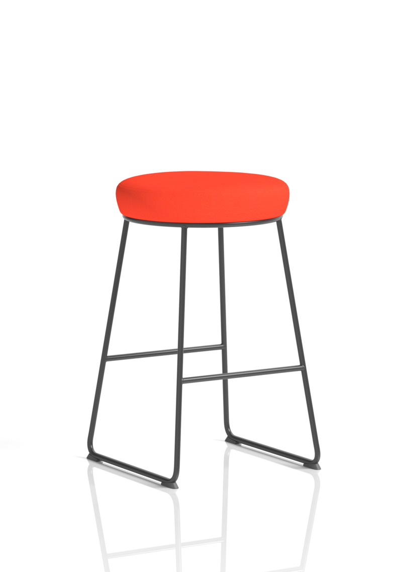 Turin Black Frame Fabric Seat Stool Chair - Image 27