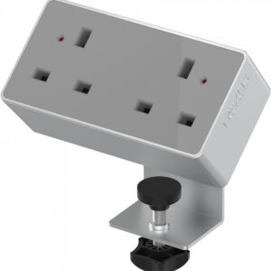 Desktop Power Module | 2 Outlets | No USB | Silver/Grey