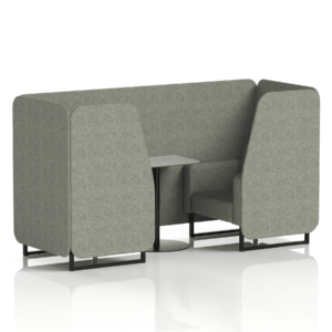 Brixworth Booth With Black Legs And Grey Table In Single Tone - Image 6
