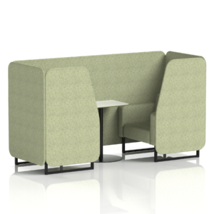 Brixworth Booth With Black Legs And White Table In Single Tone - Image 2