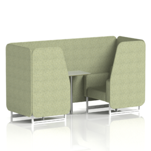 Brixworth Booth With White Legs And Grey Table In Single Tone - Image 2