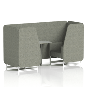Brixworth Booth With White Legs And Grey Table In Single Tone - Image 6