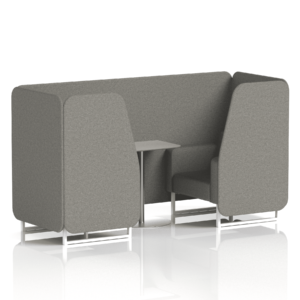 Brixworth Booth With White Legs And Grey Table In Single Tone - Image 10
