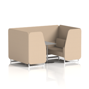 Brixworth Booth With White Legs And Grey Table In Single Tone - Image 49