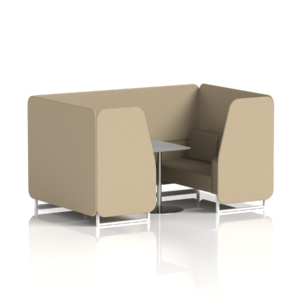 Brixworth Booth With White Legs And Grey Table In Two Tone - Image 47