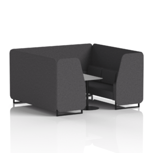 Brixworth Booth With Black Legs And Grey Table In Single Tone - Image 67