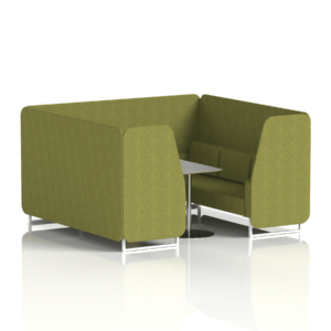 Brixworth Booth With White Legs And Grey Table In Single Tone - Image 64