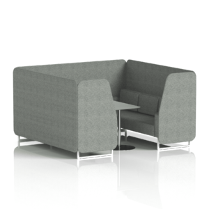 Brixworth Booth With White Legs And Grey Table In Single Tone - Image 65
