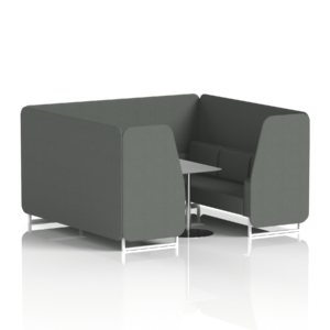 Brixworth Booth With White Legs And Grey Table In Single Tone - Image 86
