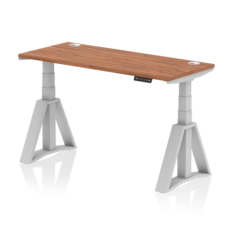 Air Height Adjustable Slimline Desk With Cable Ports With Piste Foot - Image 6