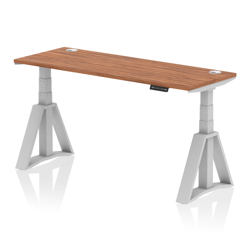 Air Height Adjustable Slimline Desk With Cable Ports With Piste Foot - Image 7