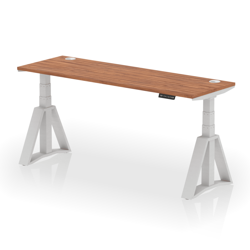 Air Height Adjustable Slimline Desk With Cable Ports With Piste Foot - Image 8