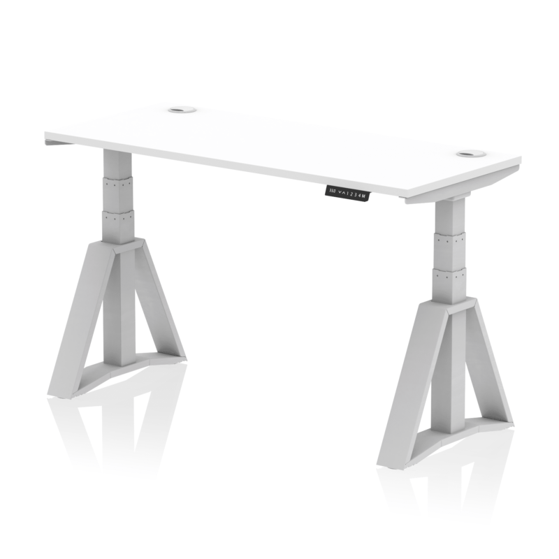 Air Height Adjustable Slimline Desk With Cable Ports With Piste Foot - Image 10