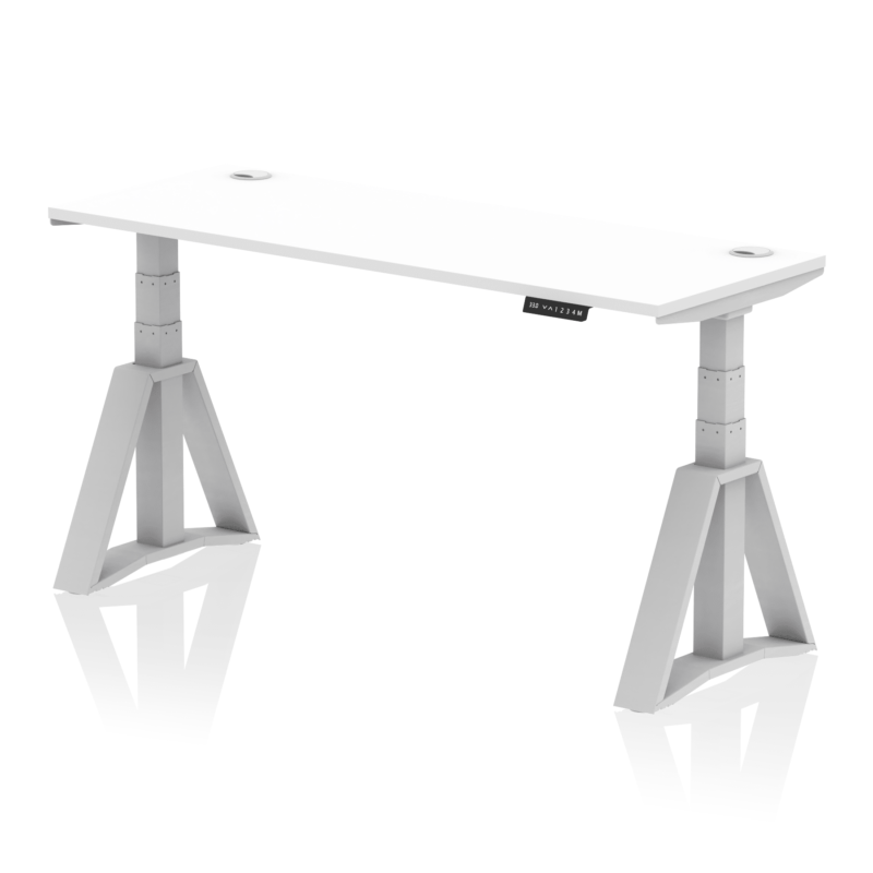 Air Height Adjustable Slimline Desk With Cable Ports With Piste Foot - Image 11