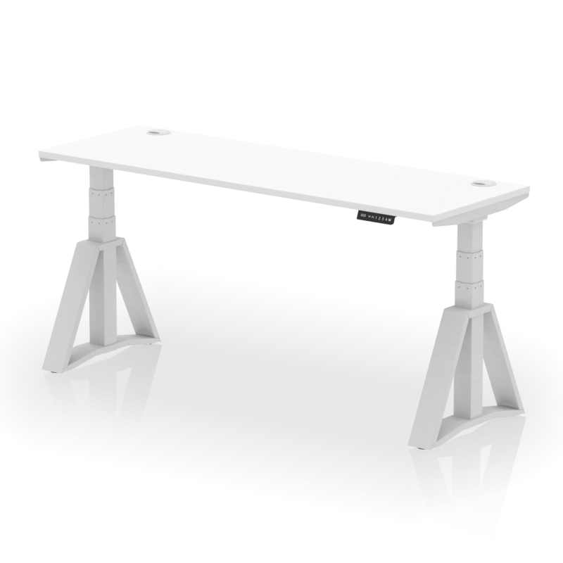Air Height Adjustable Slimline Desk With Cable Ports With Piste Foot - Image 12