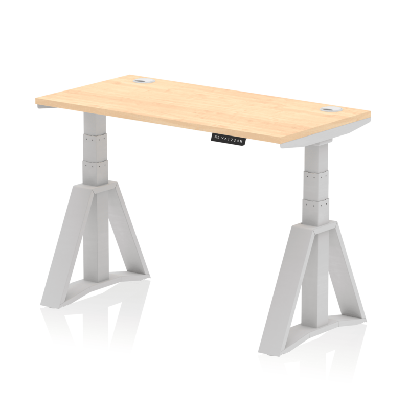 Air Height Adjustable Slimline Desk With Cable Ports With Piste Foot - Image 13