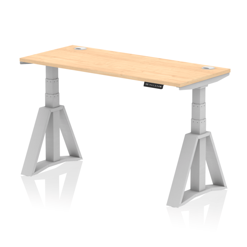 Air Height Adjustable Slimline Desk With Cable Ports With Piste Foot - Image 14