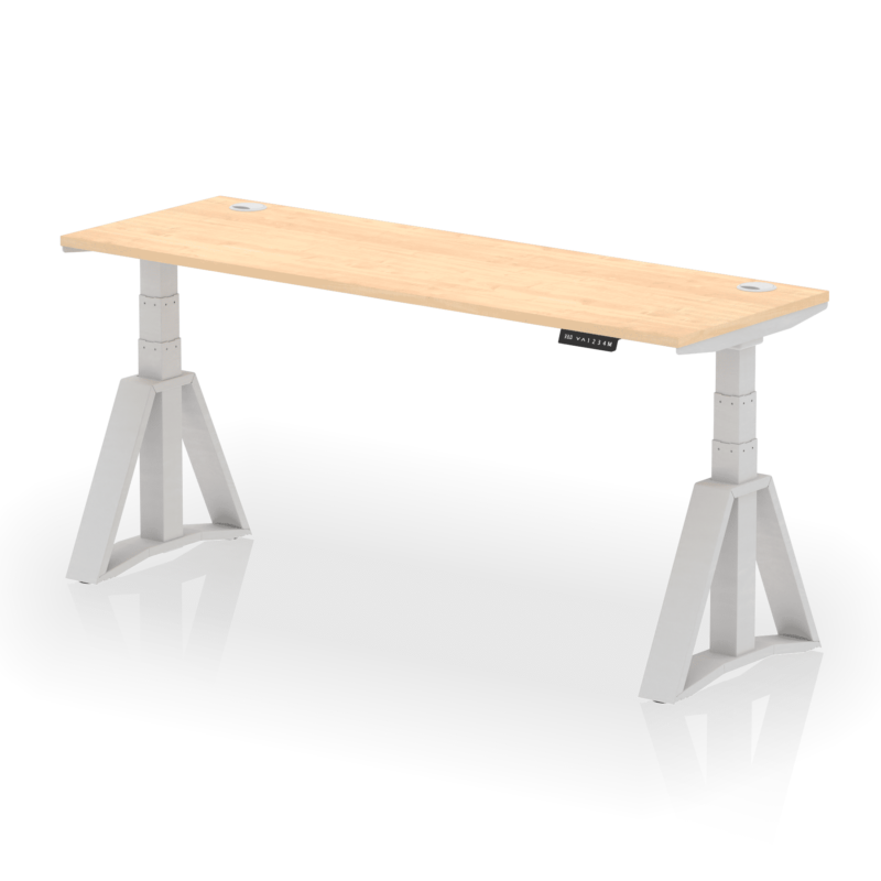 Air Height Adjustable Slimline Desk With Cable Ports With Piste Foot - Image 16