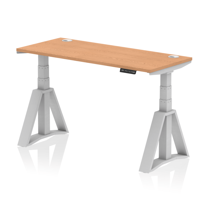 Air Height Adjustable Slimline Desk With Cable Ports With Piste Foot - Image 18