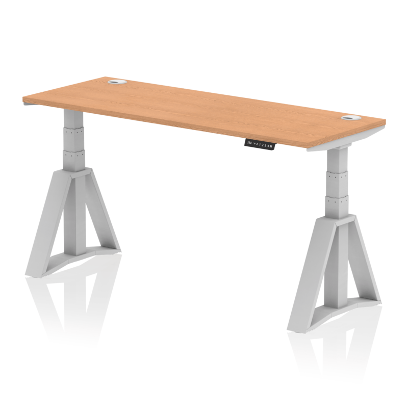 Air Height Adjustable Slimline Desk With Cable Ports With Piste Foot - Image 19