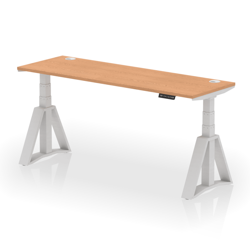 Air Height Adjustable Slimline Desk With Cable Ports With Piste Foot - Image 20